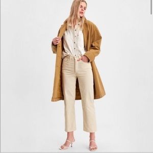 Levi’s Ribcage Fit Corduroy Cream Beige Pants NWT Size 27